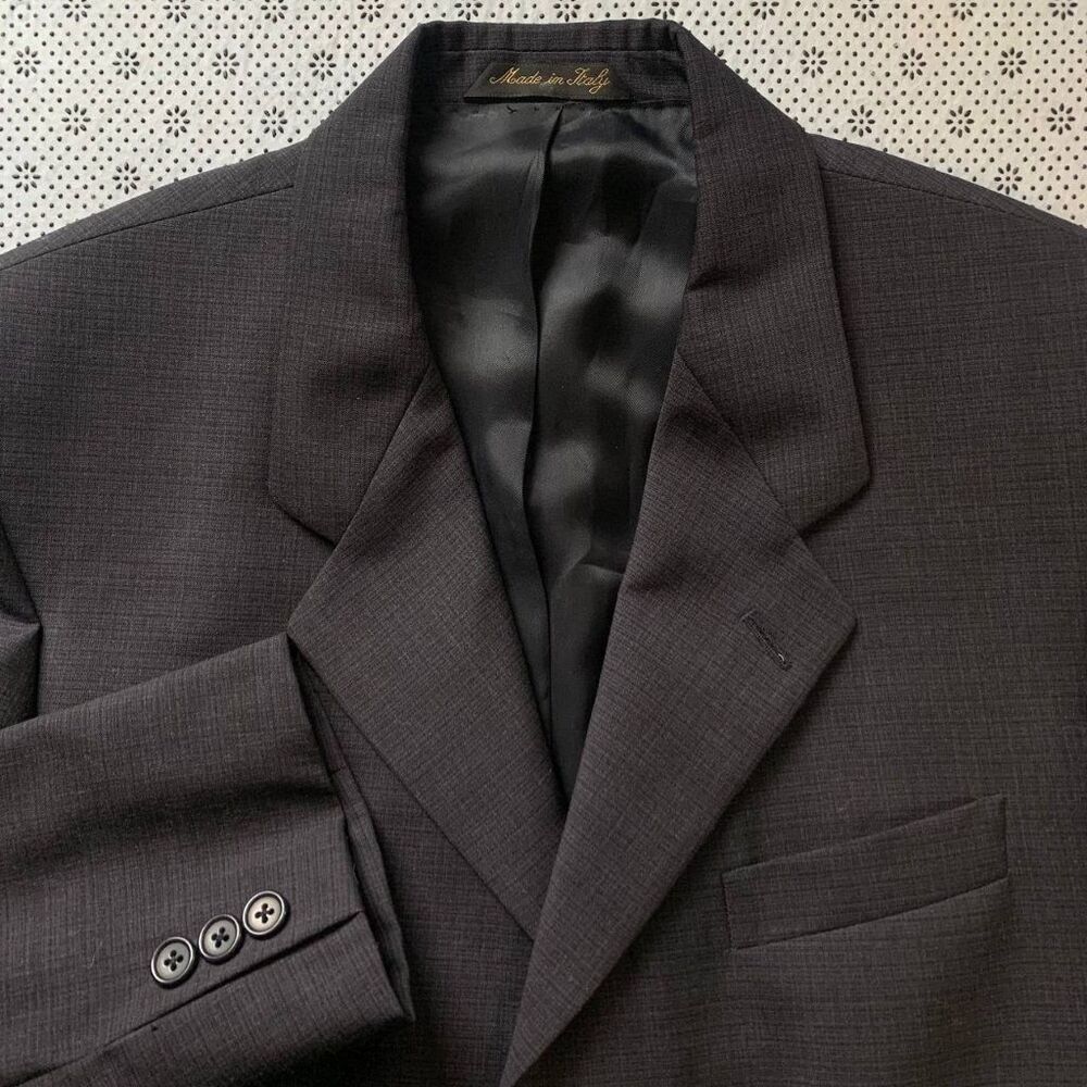 Princeton Made in Italy 100% Wool Super 100 3-Button Blazer Sz 20R Charcoal